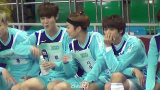 140113 아육대 물병으로 씨름하는 EXO 루한, 민석