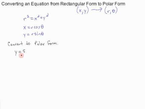 converting an equation from rectangular form to polar form - YouTube