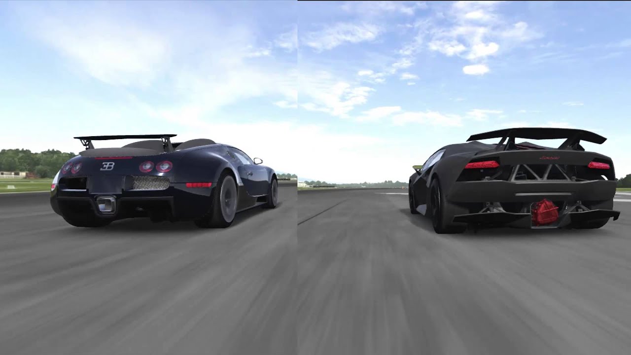 Bugatti Veyron vs Lamborghini Race 1