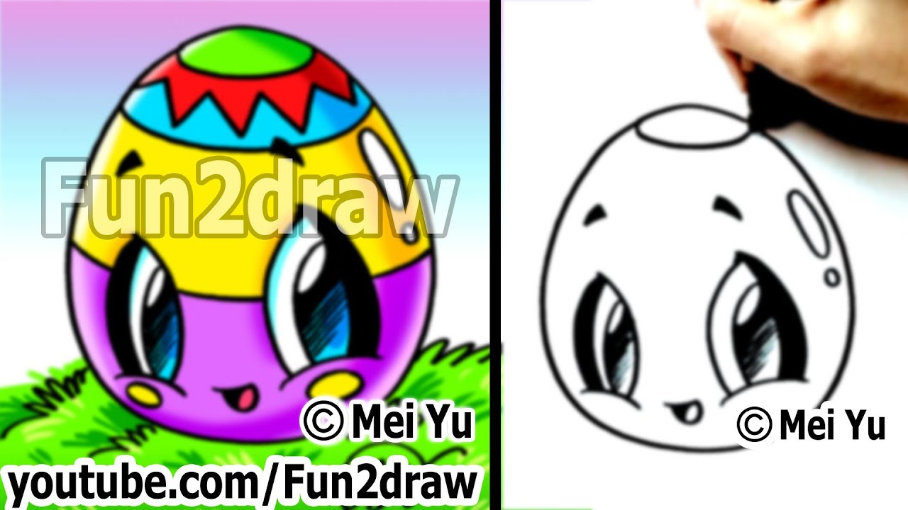 Kawaii - Easy Cute Things to Draw for Beginners - Easter Egg - Fun