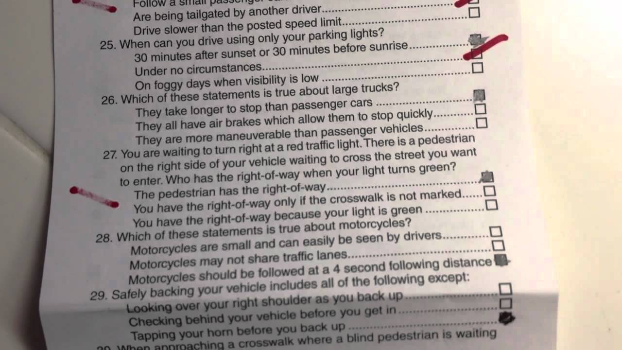 driving test booklet california