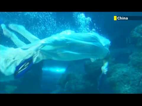 Underwater Fashion Show: Chinese models host aquatic catwalk show in China's Fujian Province