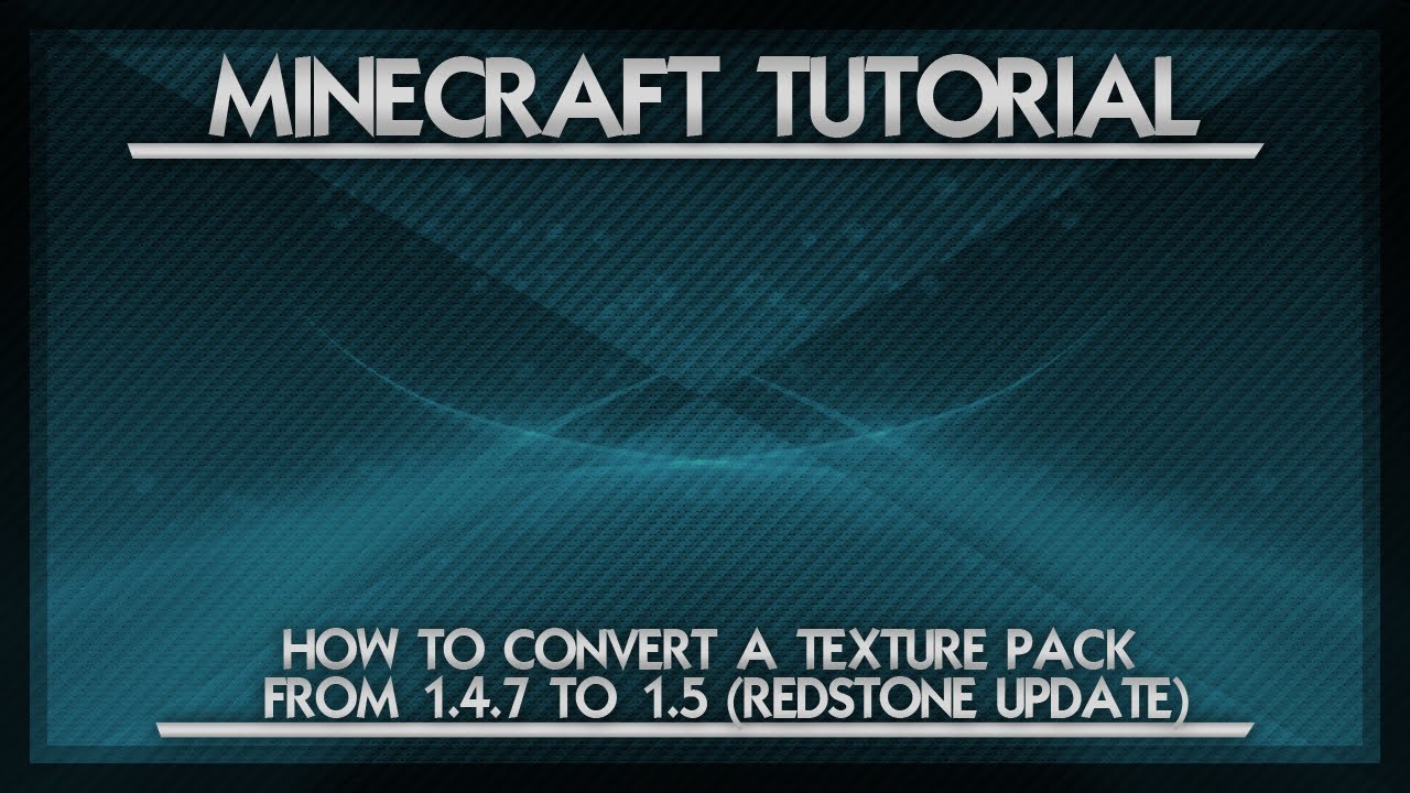 ... Tutorial - How To Convert Any Texture Pack To Minecraft 1.5 - YouTube