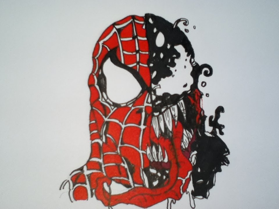 Drawing Spiderman and Venom - YouTube