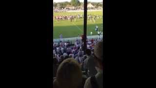 Referee Joe McQuillan is escorted off the pitch by gardaí