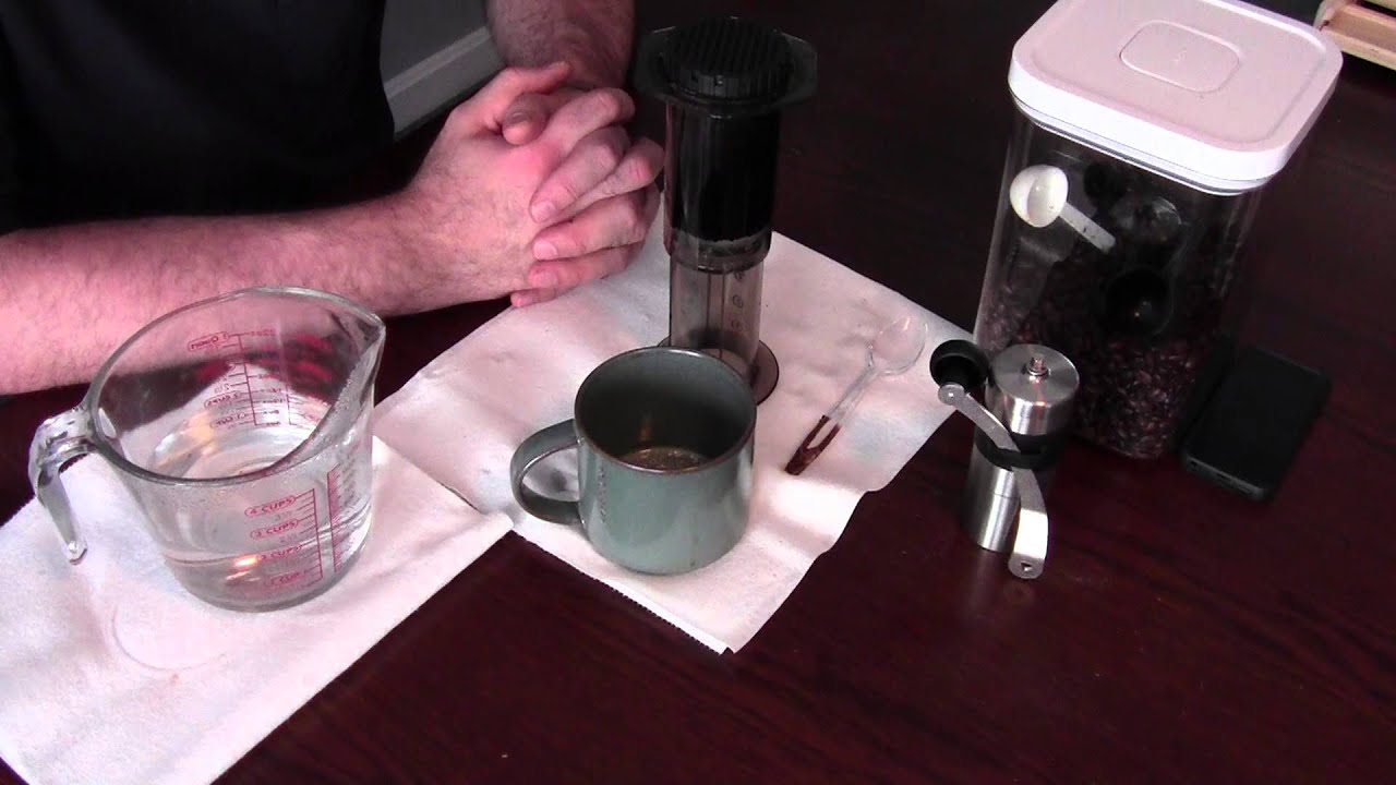 AeroPress coffee maker and Porlex Mini hand grinder - YouTube
