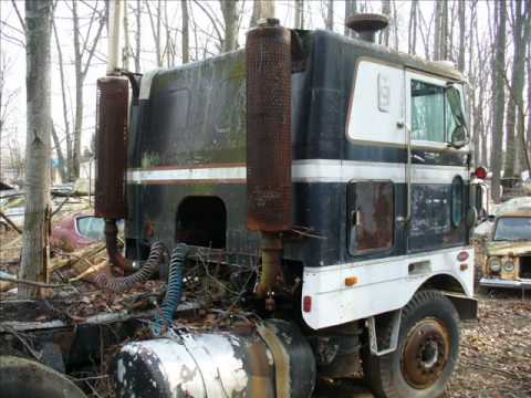 truck semi junk yard trucks peterbilt parts cab