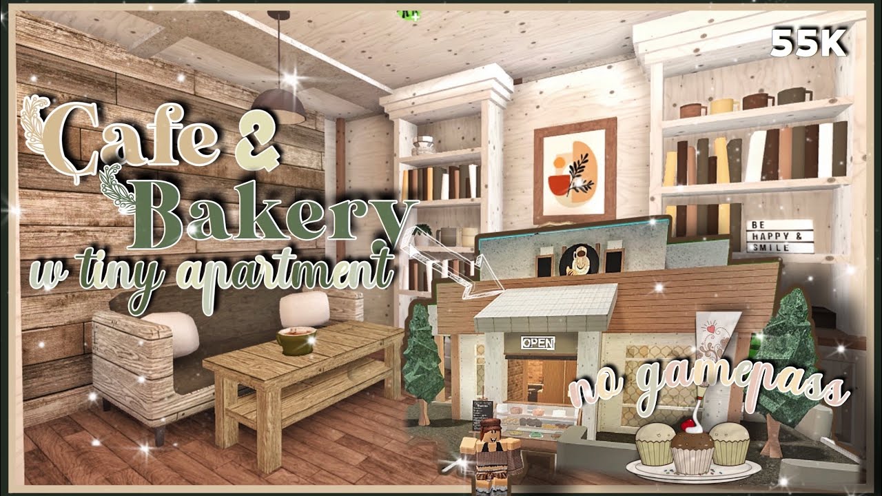 Bloxburg Cafe And Bakery With Tiny Apartment No Gamepass Speedbuild
