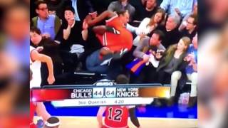 Dad SAVES daughter at Knicks - Bulls game! (12/11/13)