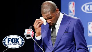 Emotional Durant accepts NBA MVP