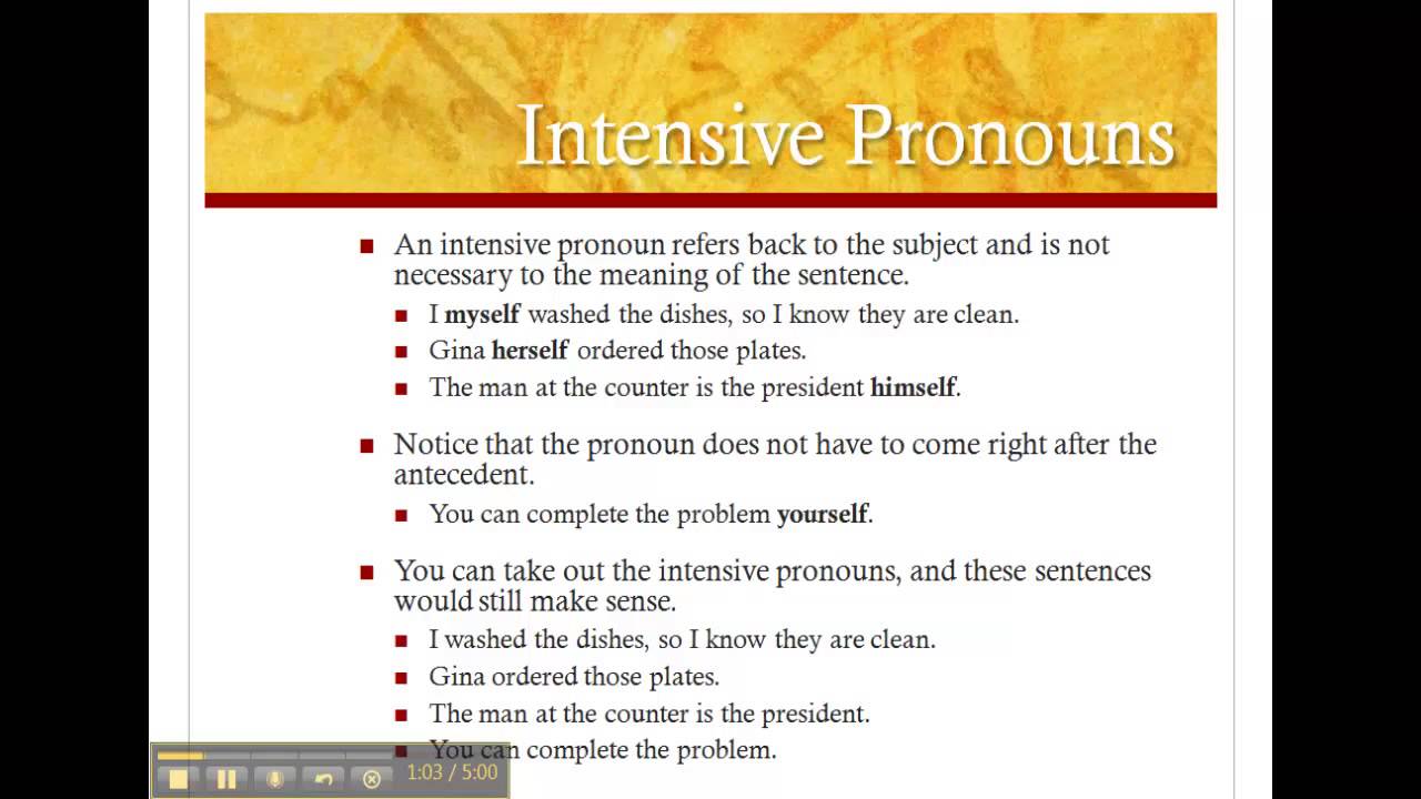 examples of intensive pronouns