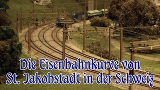 Modellbahn Eisenbahnkurve von St. Jakobstadt im Maßstab 1:87 in der Schweiz