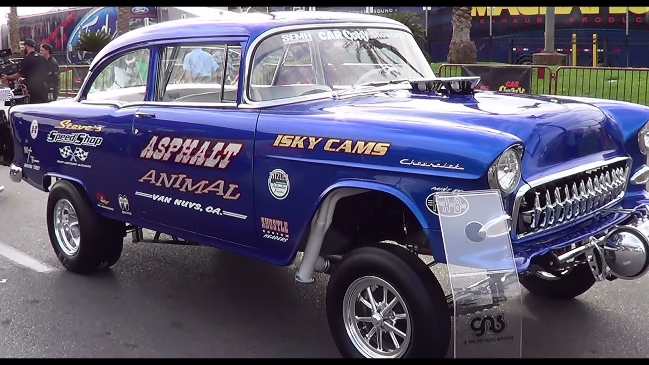 1955 Chevy Gasser "Asphalt Animal" SEMA 2013 - YouTube