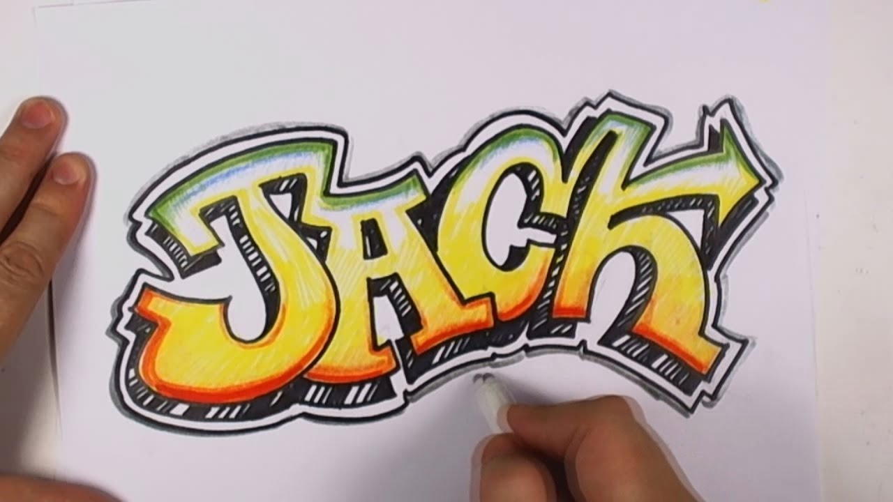 How to Draw Graffiti Letters - Jack in Graffiti Lettering - YouTube