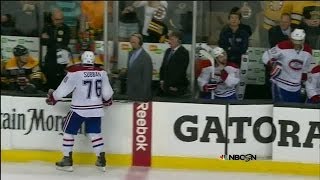 Subban and Thornton exchange words at bench