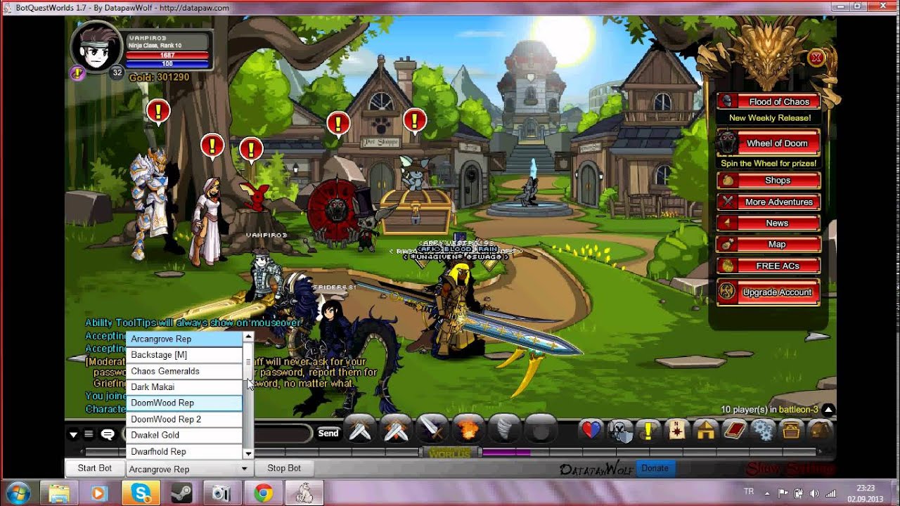 Bot Quest World Aqw Hileleri - YouTube