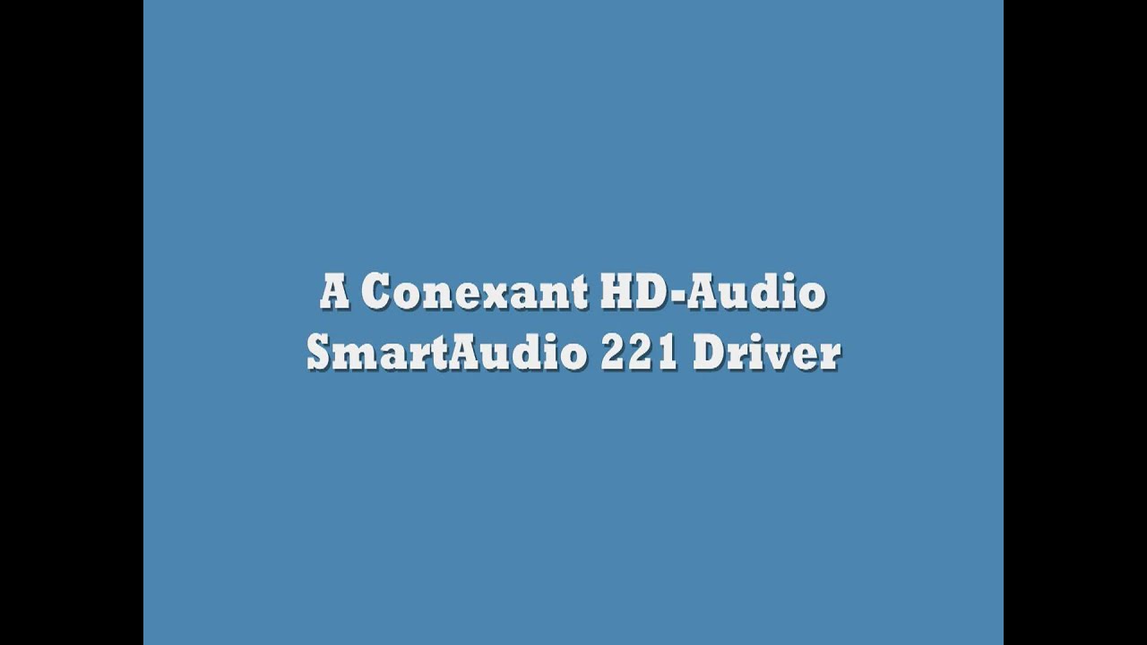 HELP! CONEXANT AUDIO DRIVER NEEDED FOR WINDOWS VISTA - YouTube