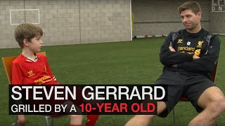 Steven Gerrard grilled by 10 year-old Red