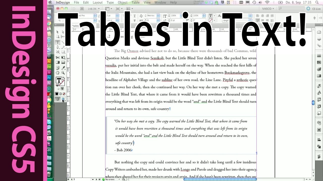 active tables indesign reviews