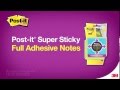 Post-it® Super Sticky Full Adhesive Notes - 3