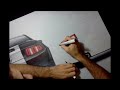 Mustang GT500 + Porsche 911 Black Edition drawing by Adonis Alcici