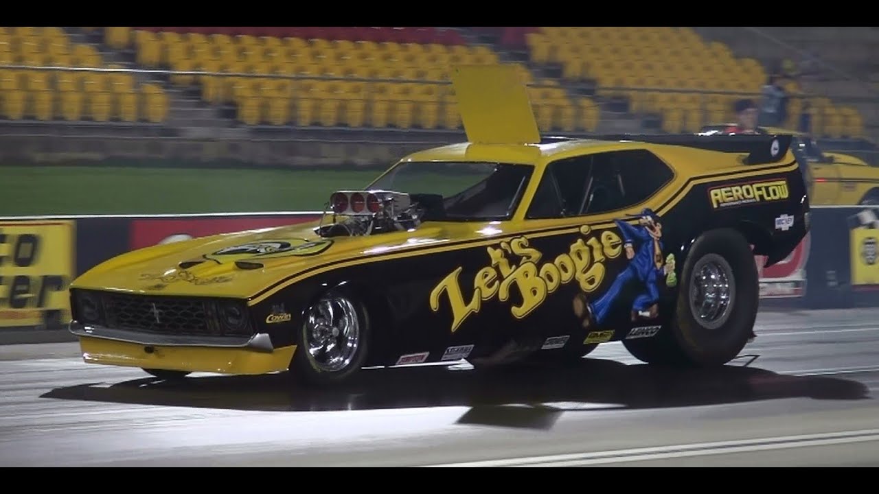 Brett White Aeroflow Mustang Funny Car Lets Boogie Runs 6.02 @ 229 Mph 