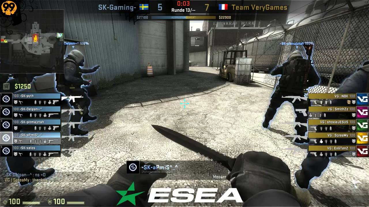 ESEA Season 15 Invite EU - VeryGames vs SK Gaming (de_nuke) Part 1