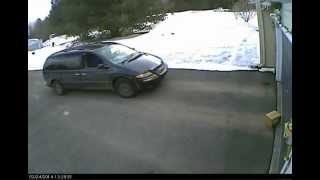 Lazy USPS Driver throws heavy box with hard drive against garage door