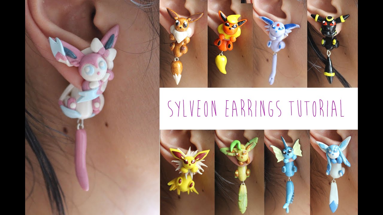 Polymer Clay Pokémon Earrings Tutorial: Sylveon - YouTube