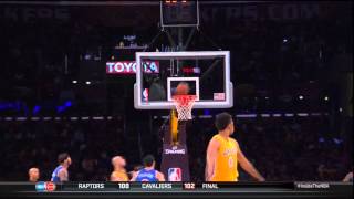 Nick Young celebrates 3 point miss