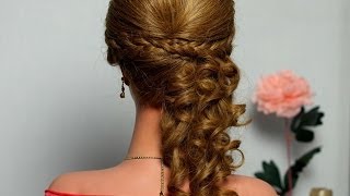 Вечерняя прическа с плетением косы жгут Вечерняя прическа с плетением косы жгут