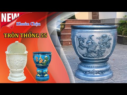 Khuôn Chậu Cảnh Mới Nhất Tròn Thống 55 Cá Chép Tài Lộc