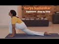 Surya Namaskar Step by Step -  Explained by Arun Pandala  Sivananda Yoga