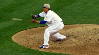 Ryu Hyun-jin 류현진 Standing Ovation End of 7th - Still PERFECT! 5-26-14