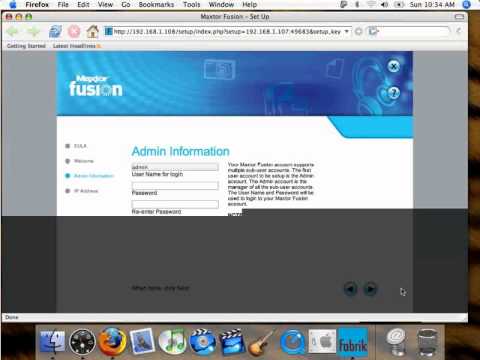 Maxtor Fusion: Part 1 Setup - Mac OS X (10.4.x) Using Firefox 1.5 or Newer