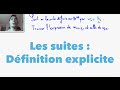 Les suites : Définition explicite