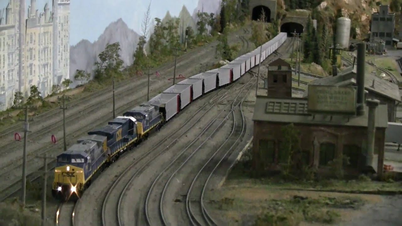 CSX HO scale coal train - YouTube