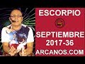Video Horscopo Semanal ESCORPIO  del 3 al 9 Septiembre 2017 (Semana 2017-36) (Lectura del Tarot)