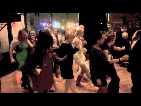 Cupid Shuffle dance by wedding guests at Minuted Maid Park