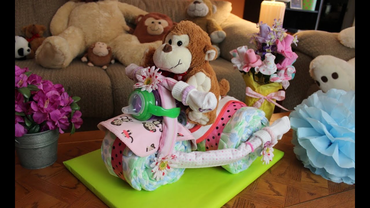 Tricycle Diaper Cake - How to make - YouTube