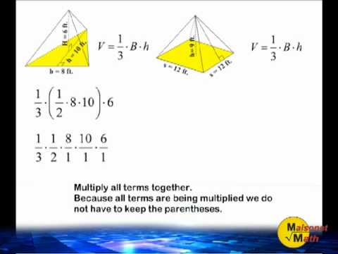 Volume Of A Triangular And Square Pyramid - YouTube