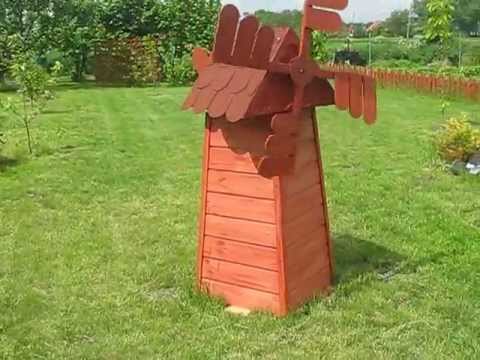 DIY decorative garden wooden windmill wiatrak ogrodowy drewniany 