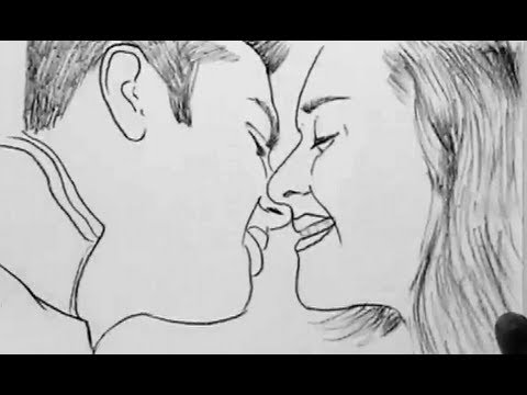 How to draw kissing couple easy way - YouTube