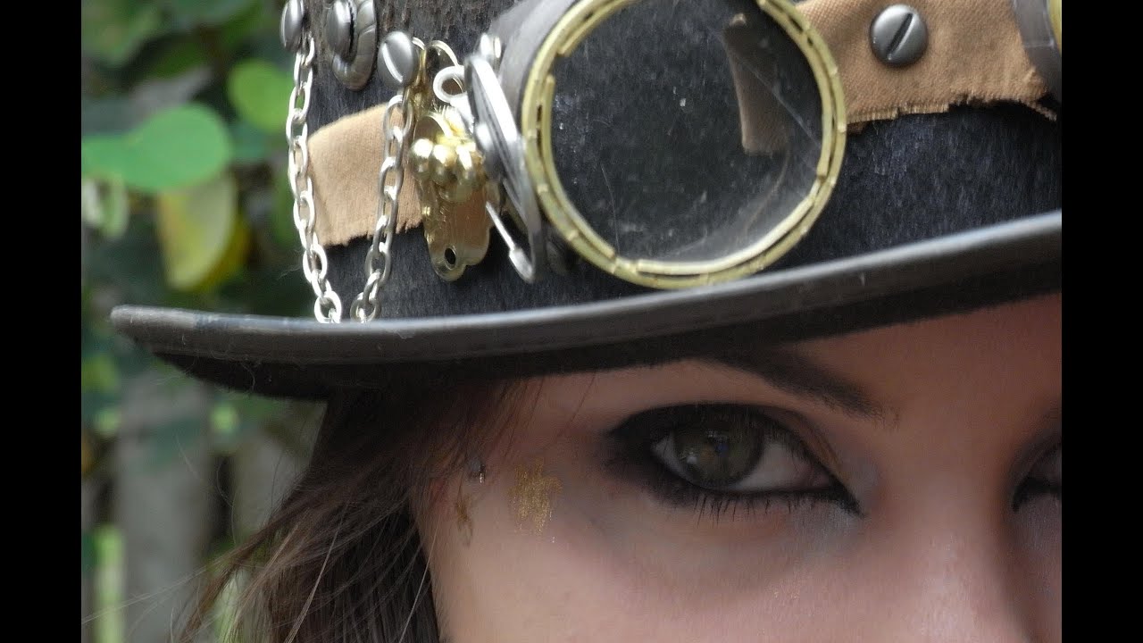 Steampunk 'Inspired' Makeup Tutorial and Costume -- Halloween - YouTube