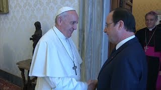 Audience du Pape François au Président de la République française