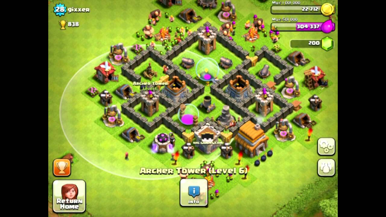 clash of clans base design town hall level 5