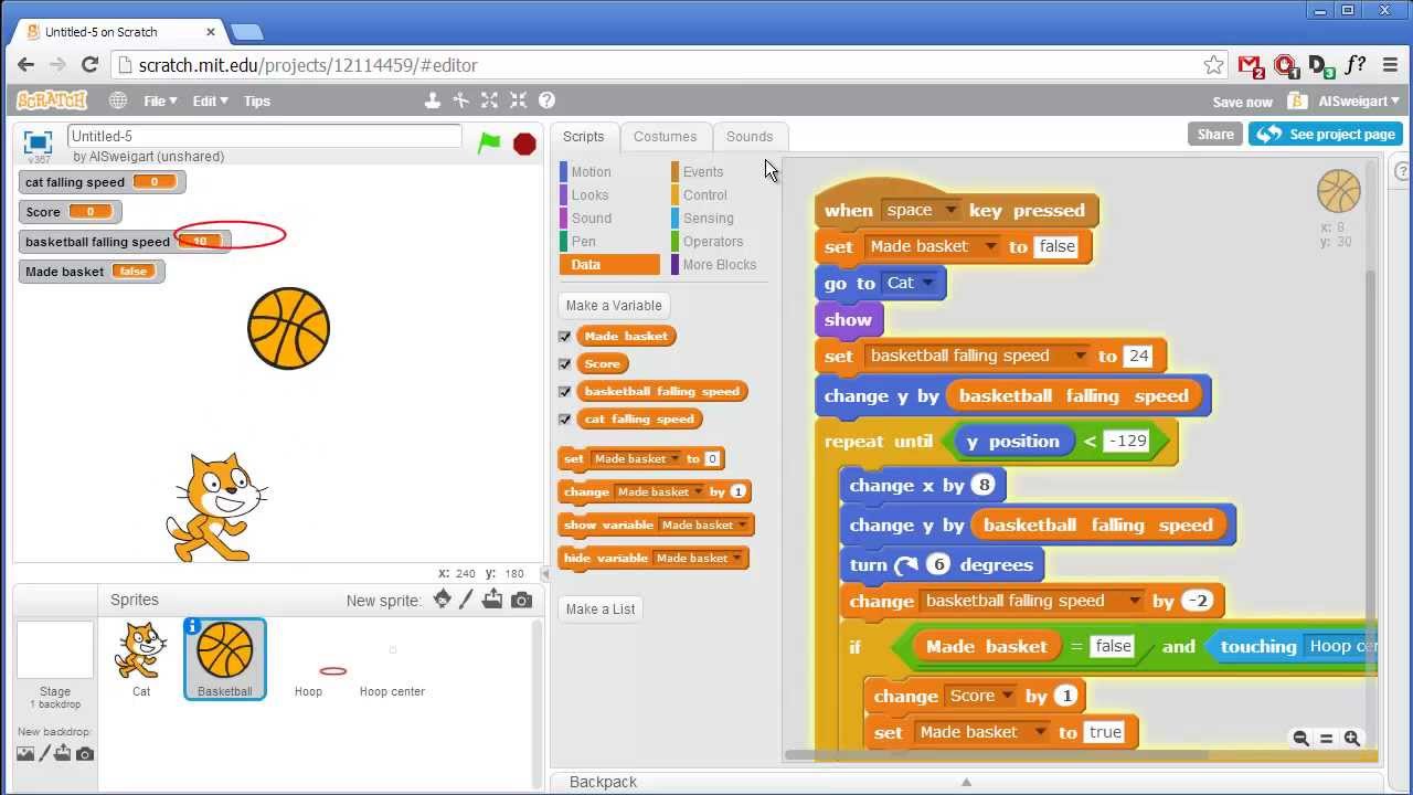 Basketball - Invent with Scratch 2.0 Screencast - YouTube