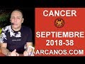 Video Horscopo Semanal CNCER  del 16 al 22 Septiembre 2018 (Semana 2018-38) (Lectura del Tarot)