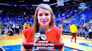 Allie Clifton takes a basketball to the head