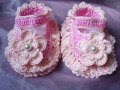 Crochet baby booties: My Creation for baby girls